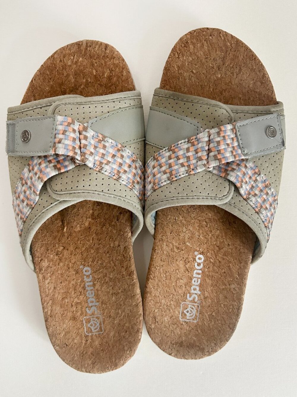 Spenco Women's Genny Orthotic Slide Sandals Cork Footbed Comfort Slides Size 7.5